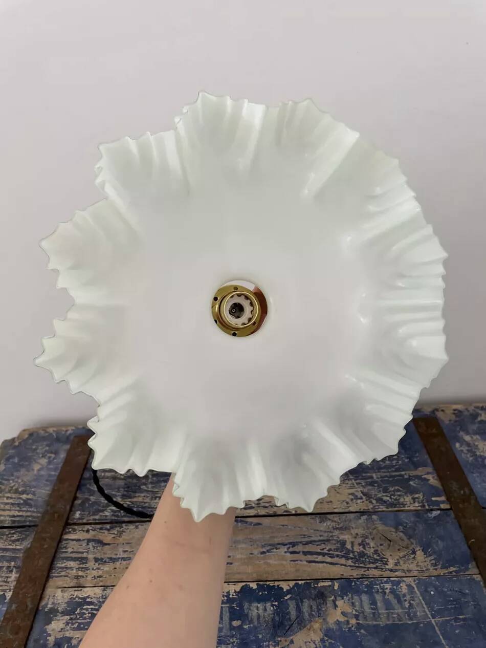 Vintage green opaline pendant light