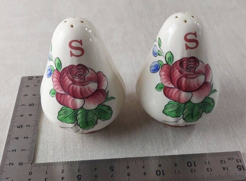 Set of 2 ceramic salt shakers, Colmar decor, from Villeroy & Boch