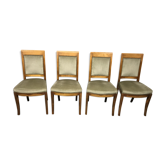 Suite de 4 chaises directoire velours vert