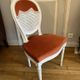 Set of 4 Louis XVI style medallion chairs in lacquered wood and cane