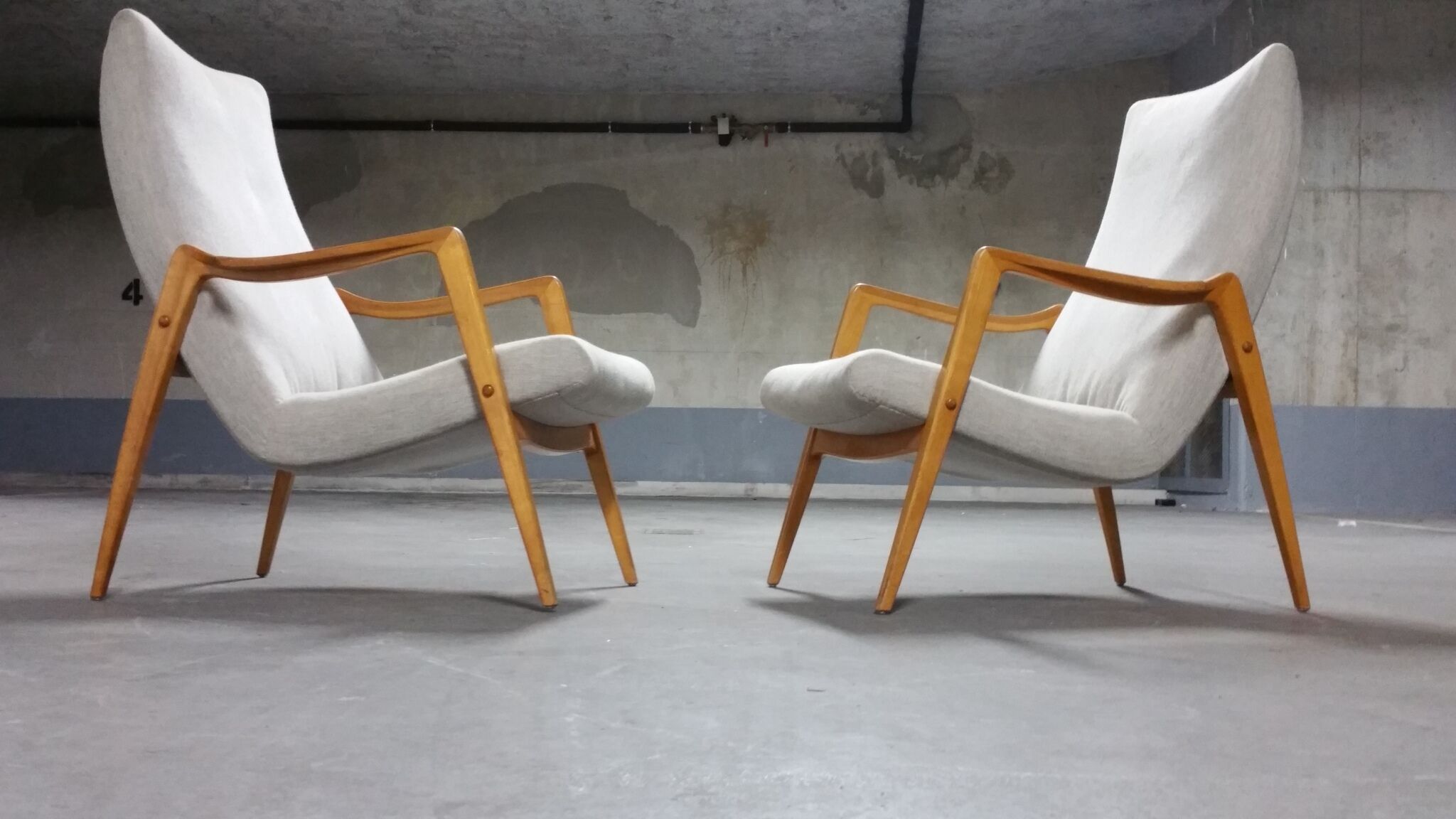 Scandinavian armchair danish feet years 50 compass