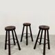 Vintage Spanish leather barstools 'Brutalism'