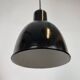 Small Industrial Black Enamel Ceiling Lamp, 1950s