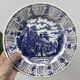 6 vintage English blue Staffordshire plates