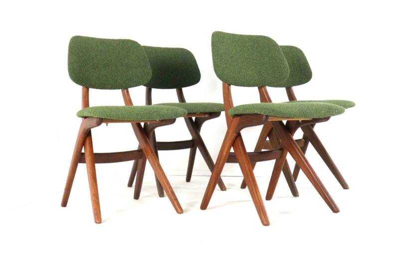 4 chaises ciseaux AwA restaurées, Pays-Bas milieu XXème