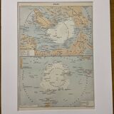 Lithograph map on the poles - 1900