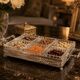Silver-Plated Tray with Six Cut Glass Dishes, Vintage Entertaining Set