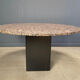 Table ronde en granit vintage, années 1970