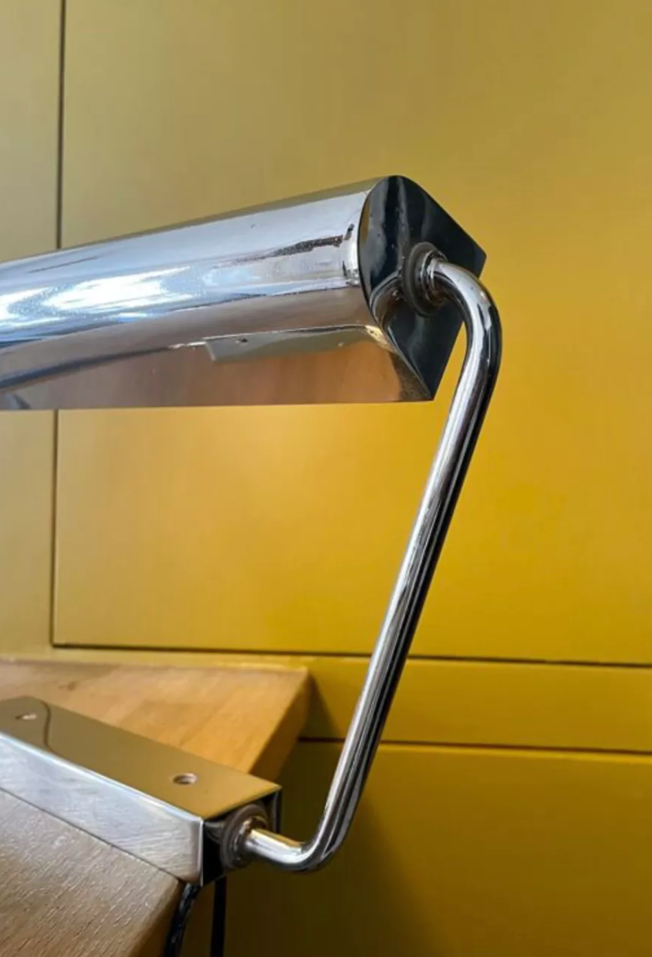 Vintage adjustable modernist wall lamp, chromed metal, France 1960