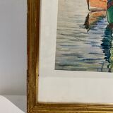 Old painting, Marine, signed and dated 1933