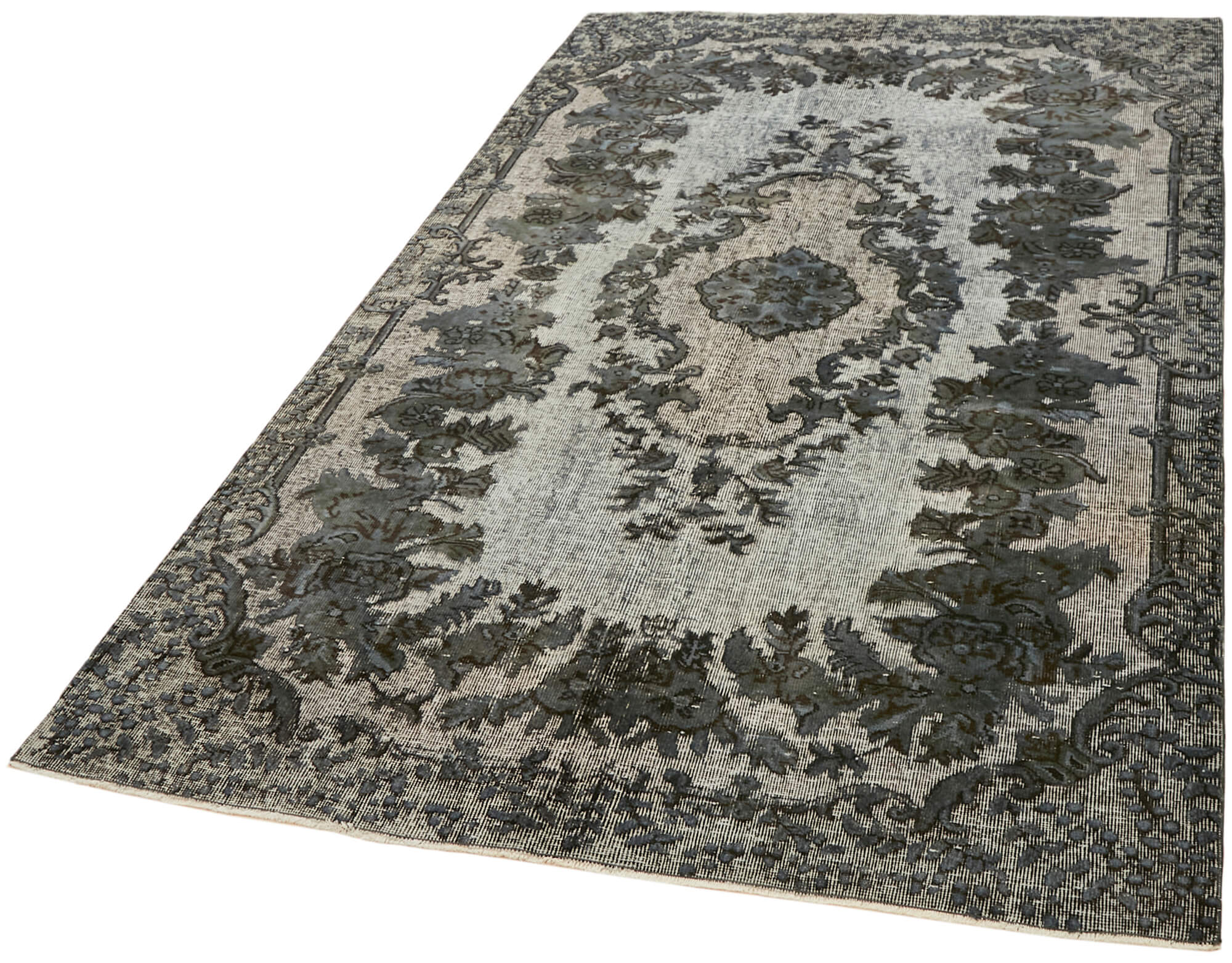 Handmade contemporary oriental 1970s 168 cm x 260 cm grey carpet