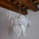 Chandelier "Leaves" 2 levels, frosted glass, Murano Mazzega, italy 1960