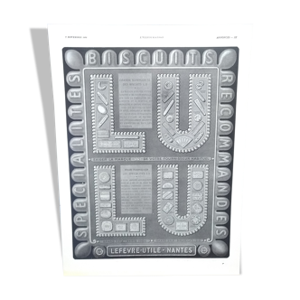Lu Nantes advertisement with Mat hot lamination from period review 1931