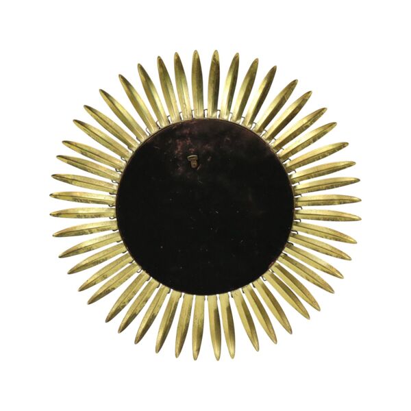 Miroir soleil convexe en métal cuivré du milieu du siècle Deknudt 54 cm