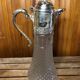 Old Carafe Body Glass Mold + Silver Metal Vintage