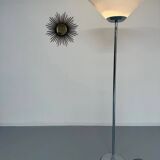 Floor lamp in white metal and plastic, Swisslamps SLZ design, vintage 80s