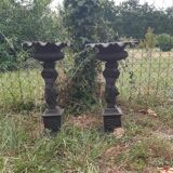 Pair of cast iron planters