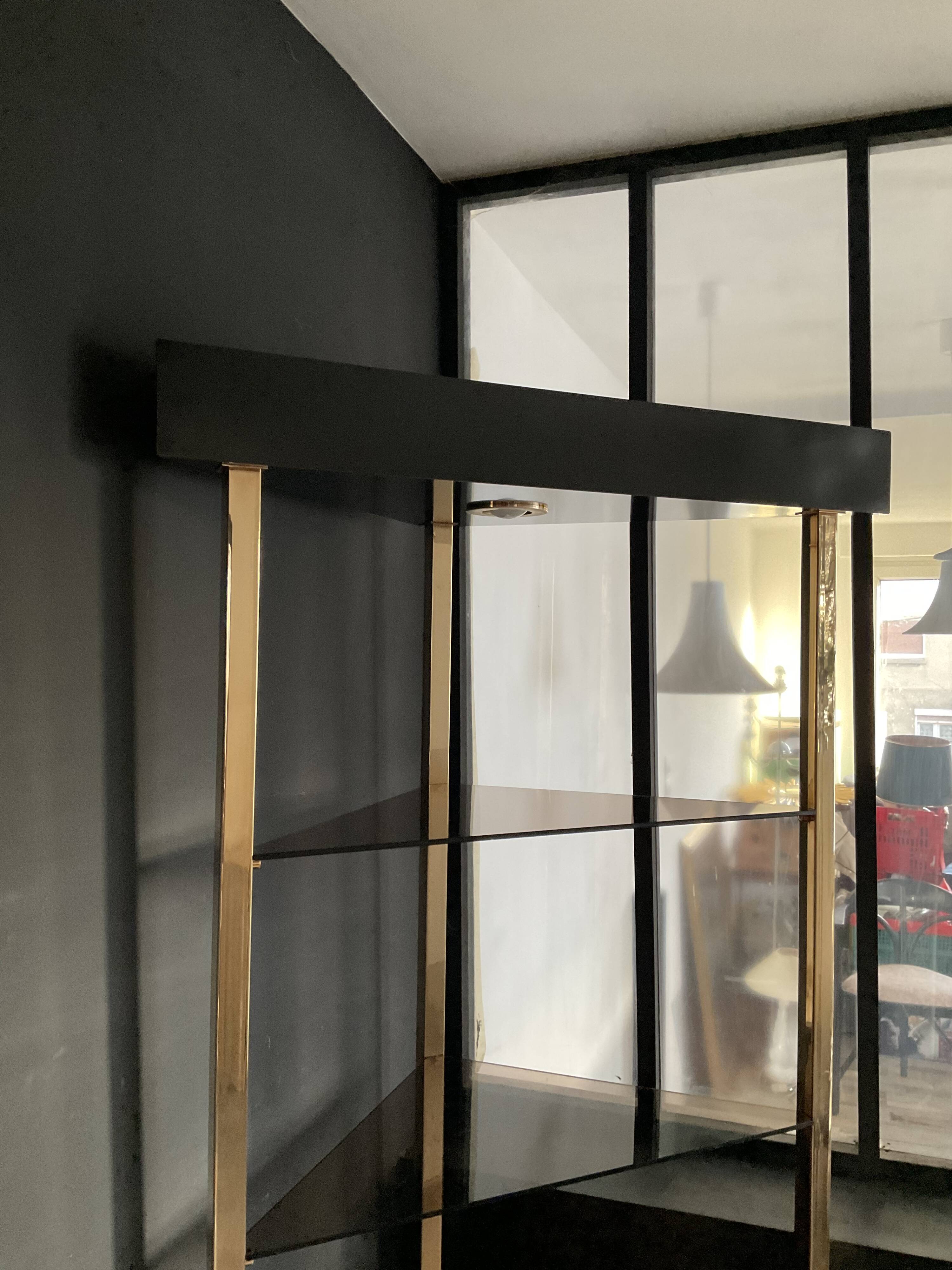 70s brass light shelf