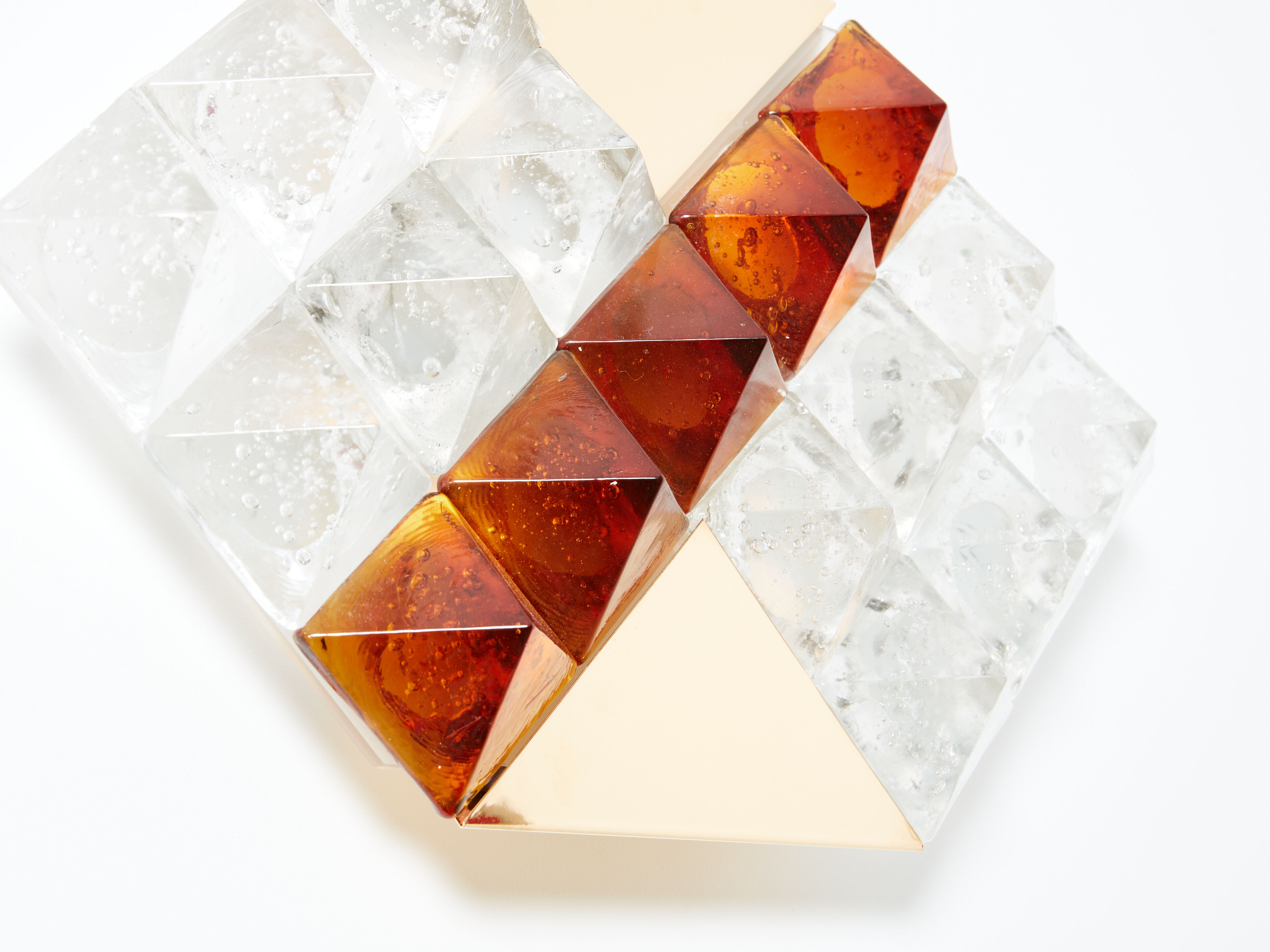 Pair of Albano Poli sconces for Poliarte glass and brass 1970