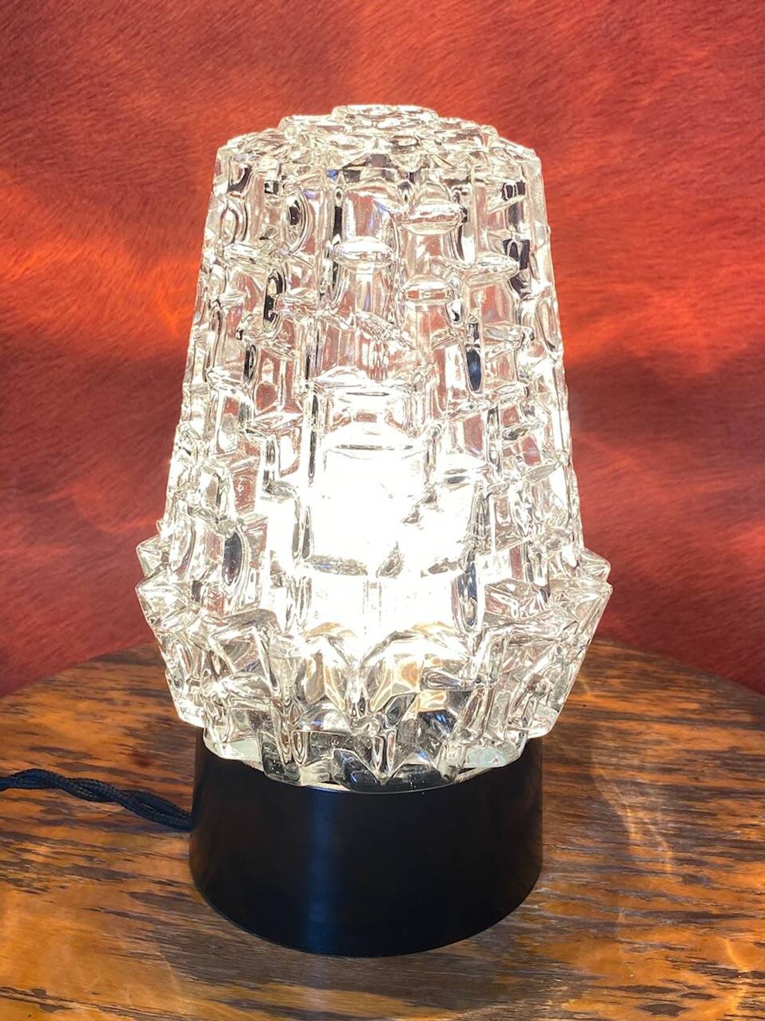 Lampe de chevte en verre à poser vintage