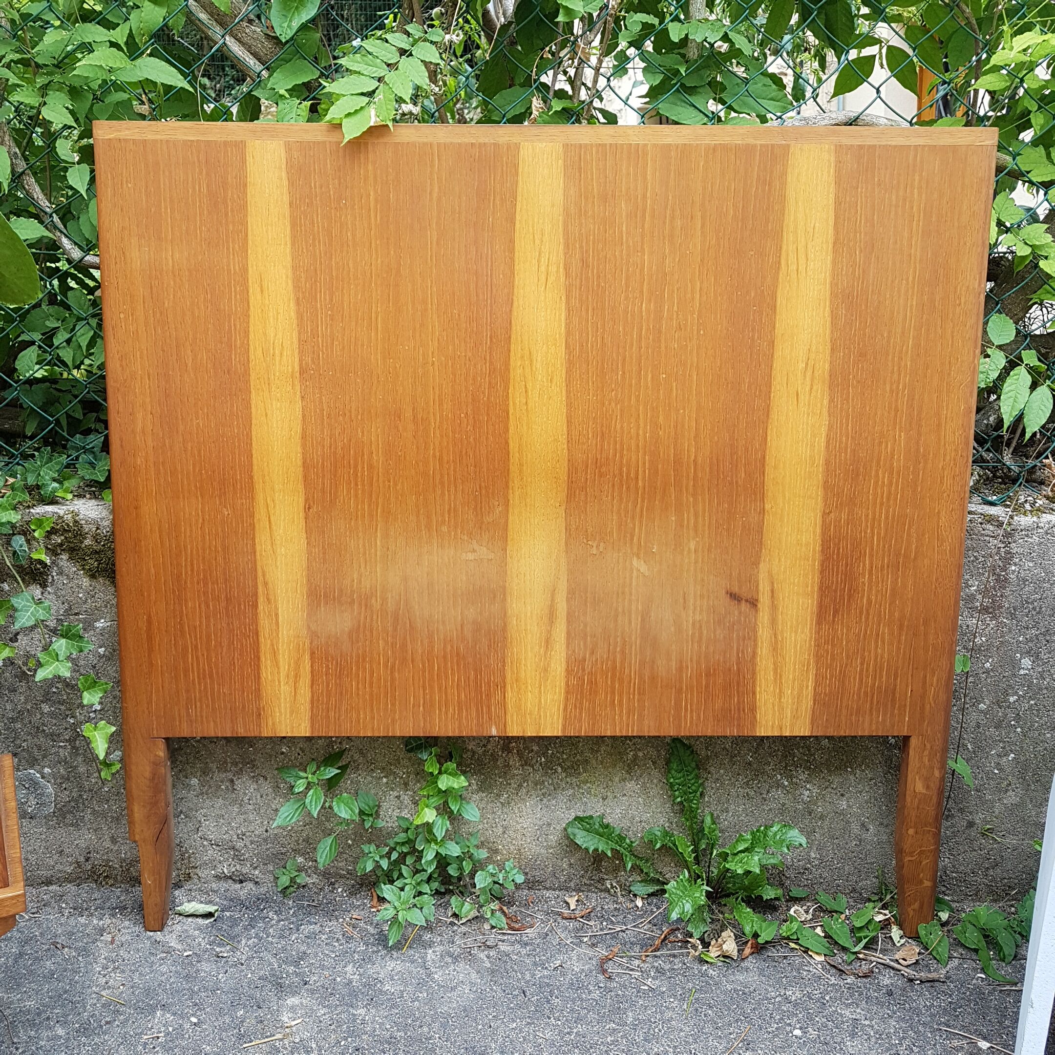 Bedhead 1 place golden oak patina vintage