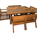 Table and 8 indoor chairs, colonial house, 1990.