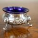 Mid-20th Century Dish Set in Silver Plated with Blue Accents, 1940s, Set of 3