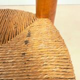 Vintage wooden chair with rush seating
