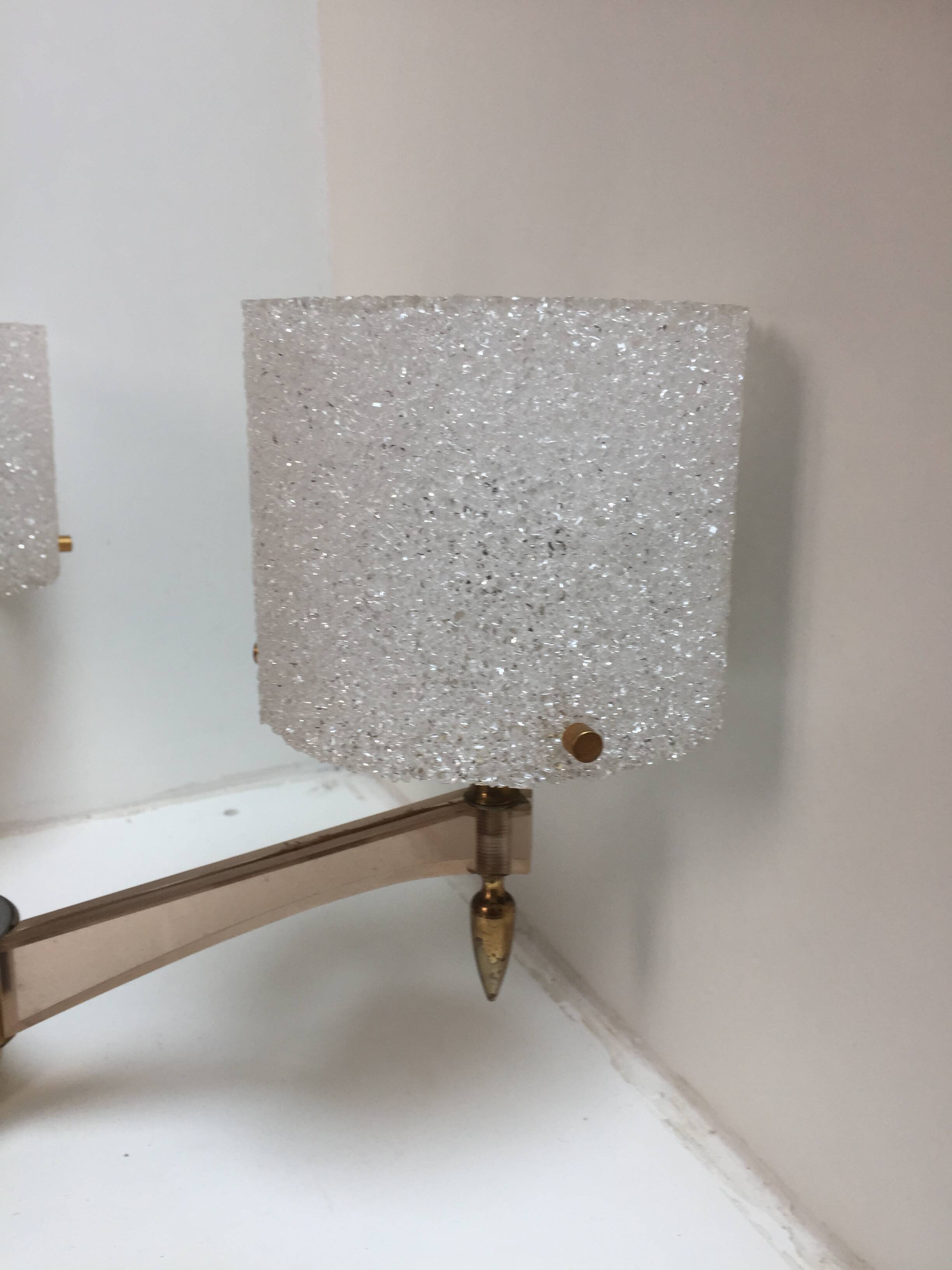 Perspex, brass and plexiglass chandelier from the 1960s