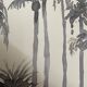 Signed monochrome watercolor painting “sunset over the palm trees”