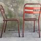 Paire de chaises tolix T2 rouge - assise pleine - 1950