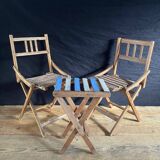 Folding chair - picnic set - two small folding chairs and a small table.