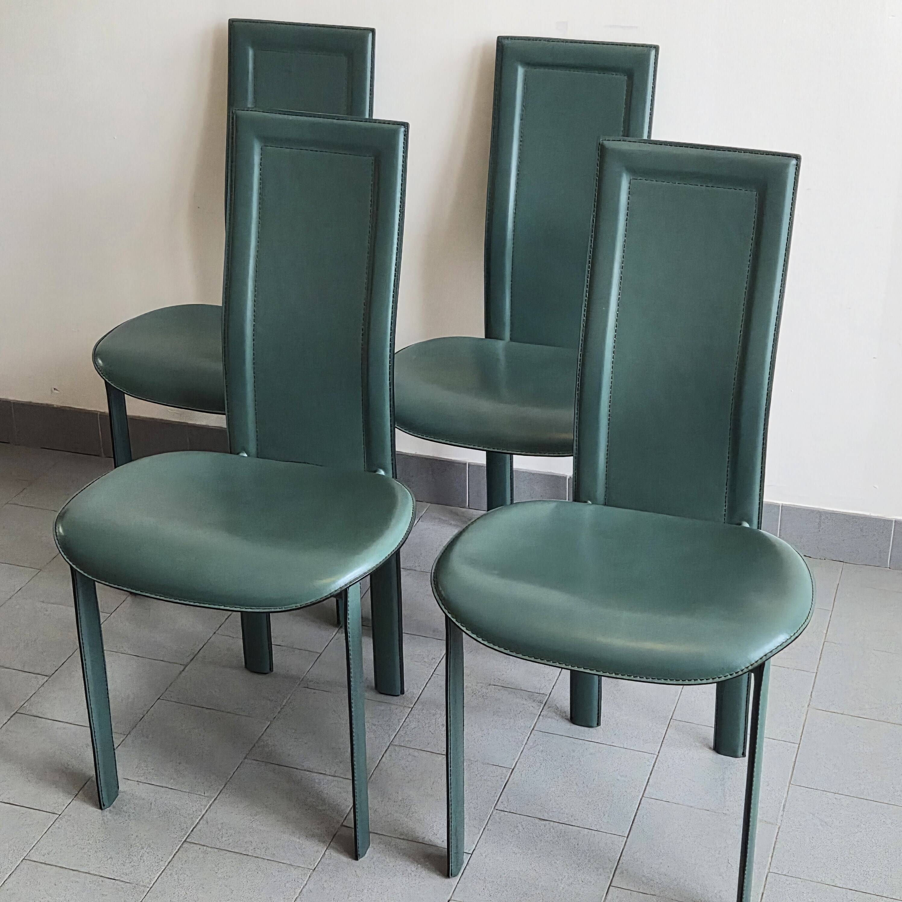 Set of 4 vintage 1980 Cattelan Italia chairs