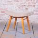 Mid-Century Stool in Upholstery and Beech, Slovakia, 1960s