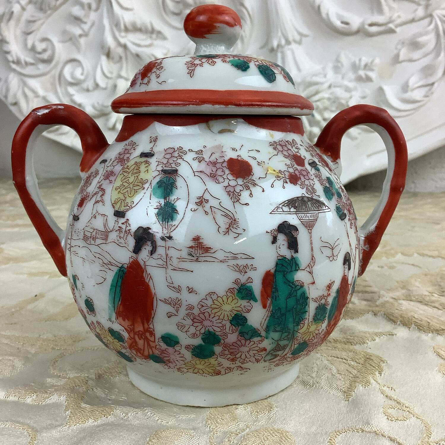 Antique Japanese sugar bowl