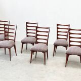 Set of six dining chairs Gaston Poisson style