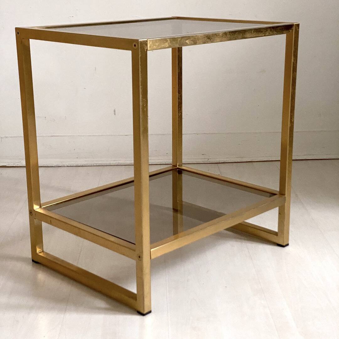 Vintage 80's gold end table