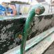 Old wooden and cast iron garden bench 2 m long – original patina