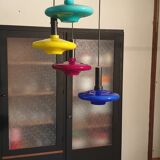 Multicolored waterfall hanging lamp