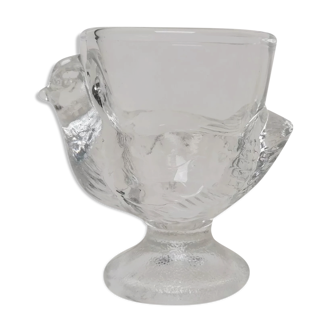 Coquetier poule verre