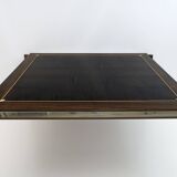 Paolo Barracchia Italian Steel and Inlaid Wood Dinning Table by Roman Deco