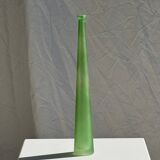 Vintage polished green glass soliflore vase H32
