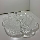 Assiette, Peakcock, verre de cristal, Lars Hellsten, Orrefors, Suède, 1970