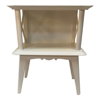 Vintage bedside table 60's painted white