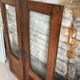 Pair of old glass cupboard doors
