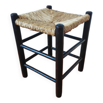 Tabouret en paille et bois, 1960