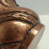 Round Embossed Copper Cachepot / Vase attr. to Egidio Casagrande, Italy