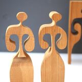 Puzzle in wood sculpture by Gunnar Kanevad for Gamla Linköping, Sweden, 1962.