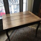 Old side table with curved legs