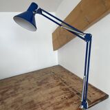Vintage, architect lamp, articulated lamp, Twist brand, Model T1, 1970s, blue, décor